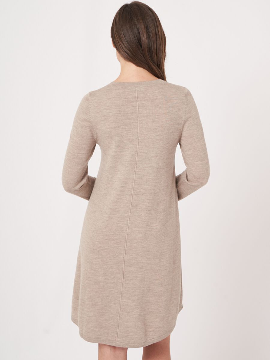 A-line knitted merino wool dress image number 1