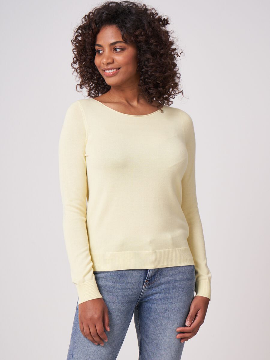 Basic long sleeve pullover in cotton blend image number 0