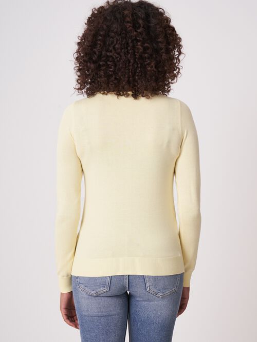 Basic trui met lange mouwen in katoenmix