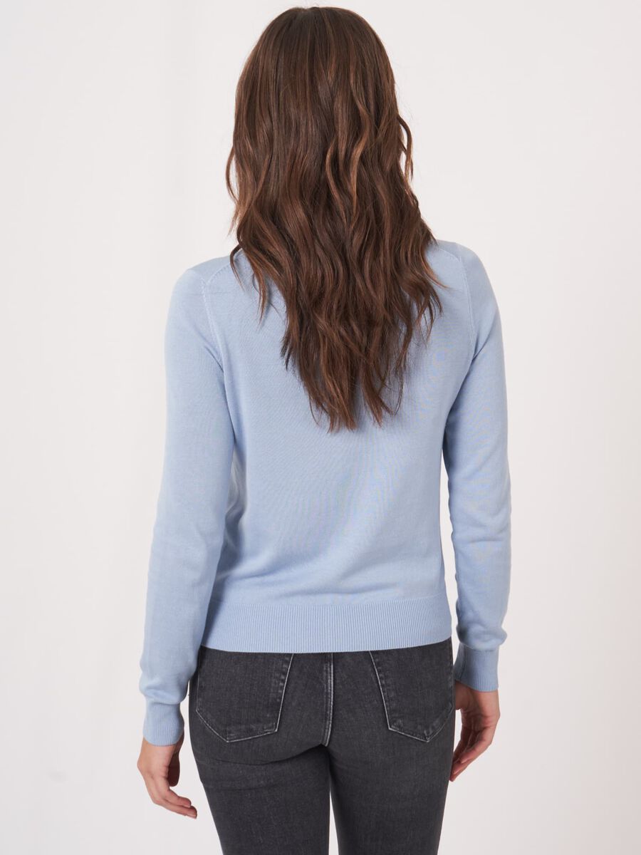 Basic fine knit cardigan cotton blend image number 4