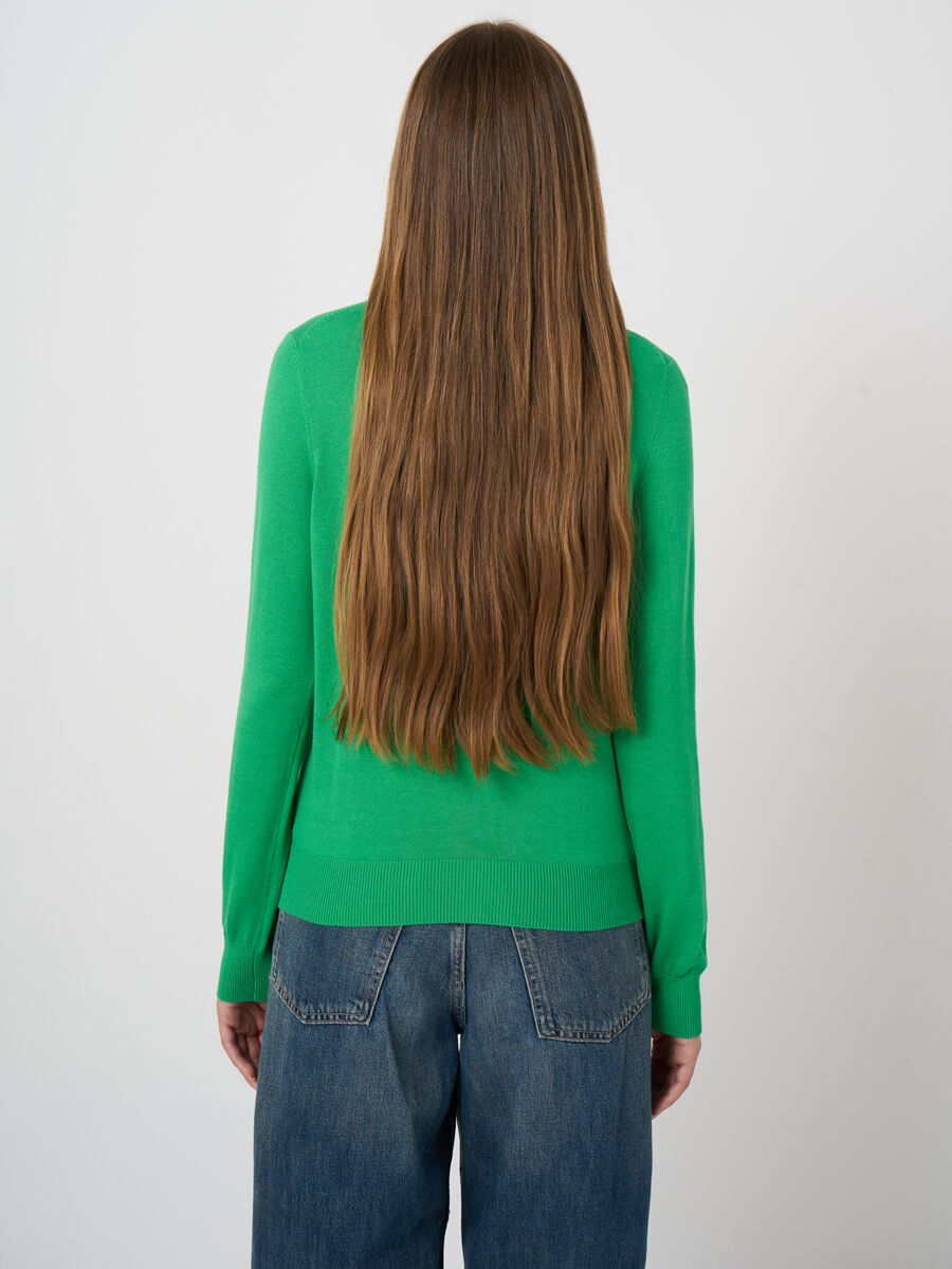 Basic fine knit cardigan cotton blend image number 3