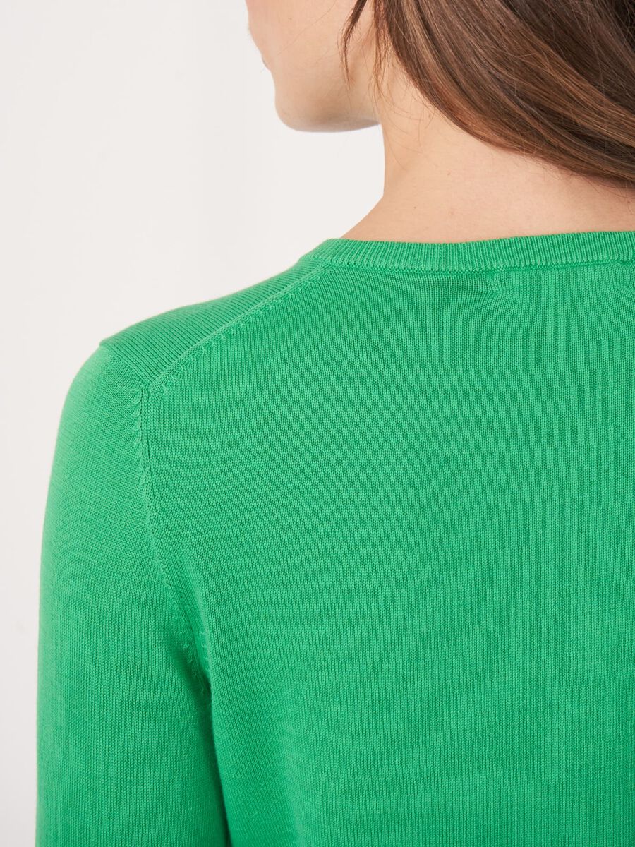 Basic fine knit cardigan cotton blend image number 4