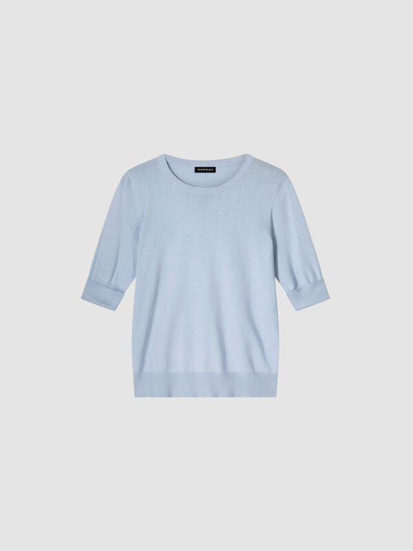 Basic Kurzarm-Pullover aus Baumwollmischung image number 0