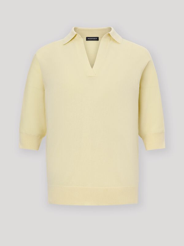 Cotton blend polo neck sweater image number 0