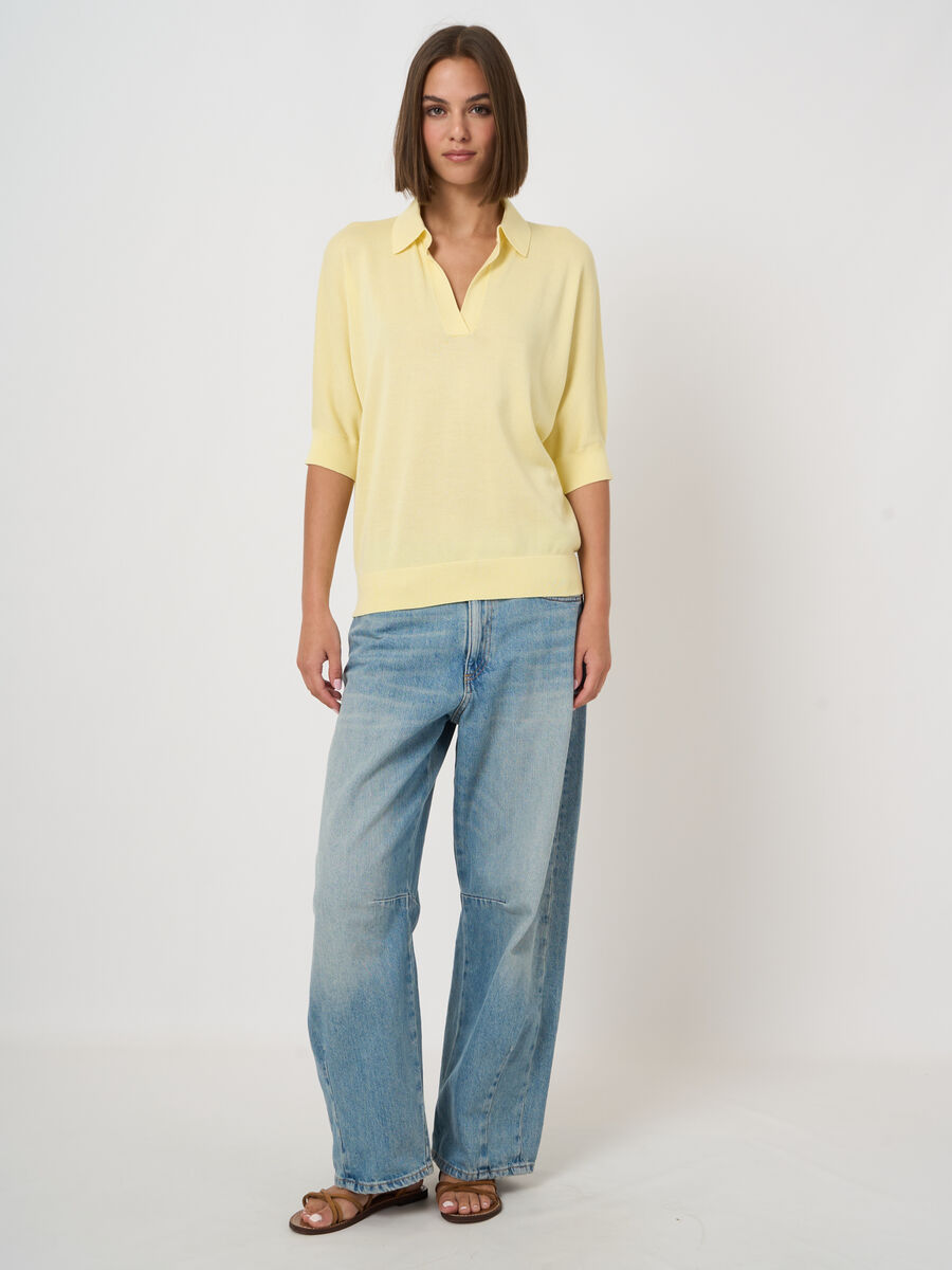 Cotton blend polo neck sweater image number 0