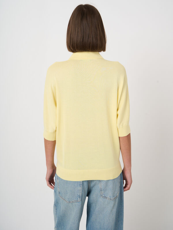 Cotton blend polo neck sweater image number 3