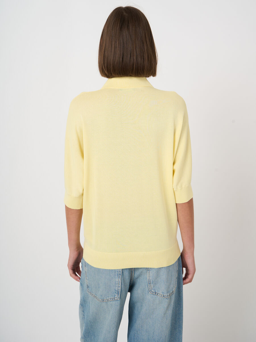 Cotton blend polo neck sweater image number 3