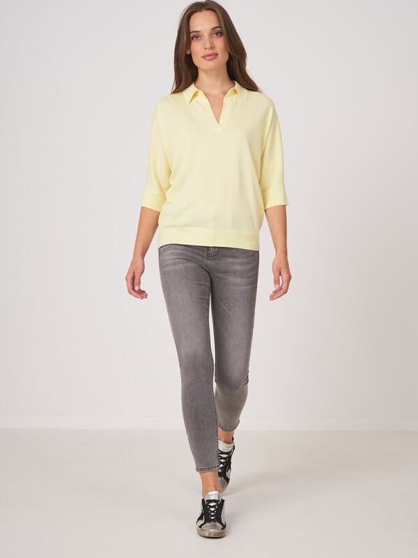 Cotton blend polo neck sweater image number 4