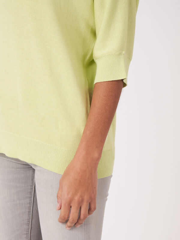 Cotton blend polo neck sweater image number 4