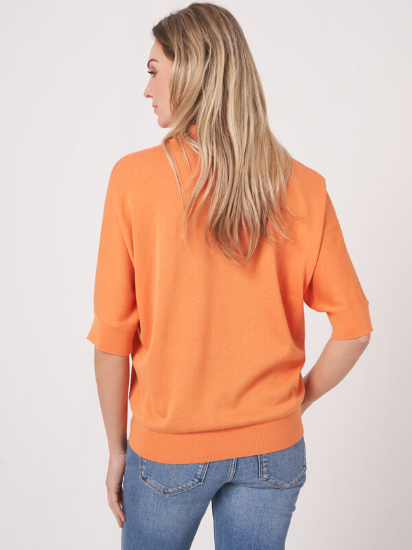 Cotton blend polo neck sweater image number 2