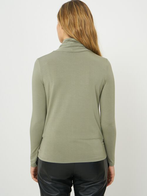 Turtleneck jersey long-sleeved top