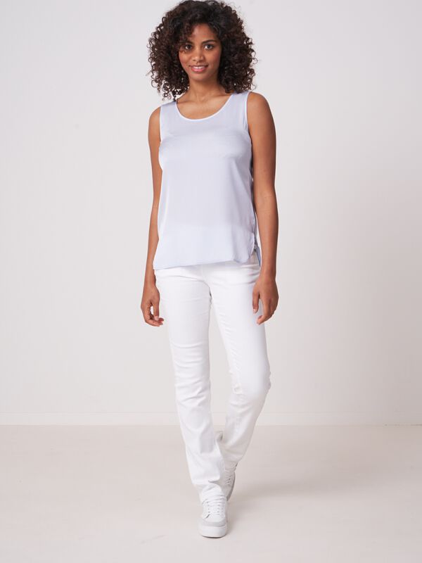 Zijden top met ronde hals image number 3