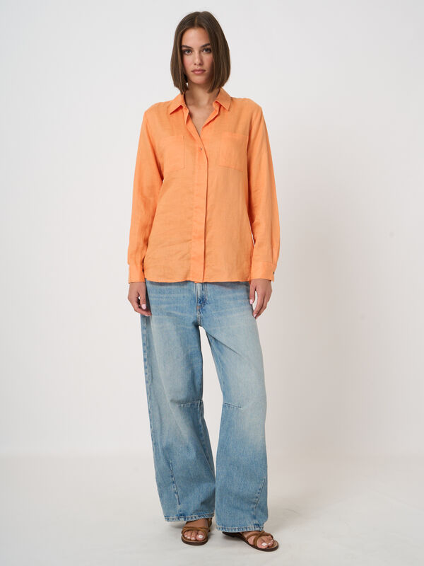 Leinenbluse mit Brusttaschen image number 0
