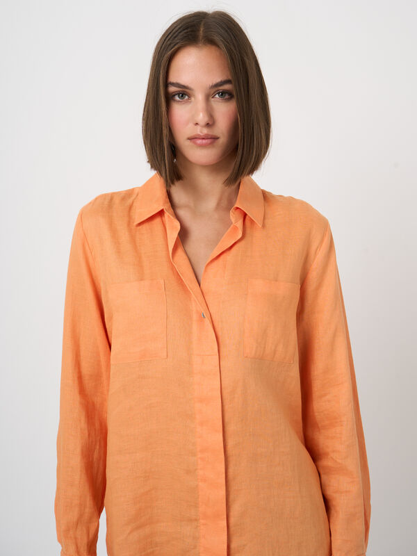 Leinenbluse mit Brusttaschen image number 2