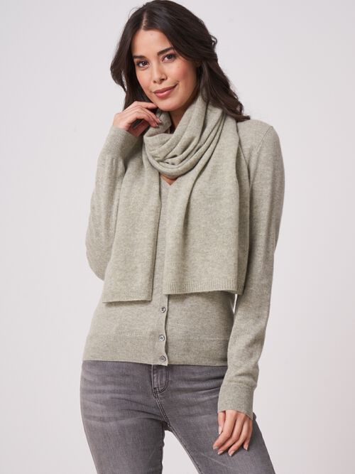 Fine knit organic cashmere scarf