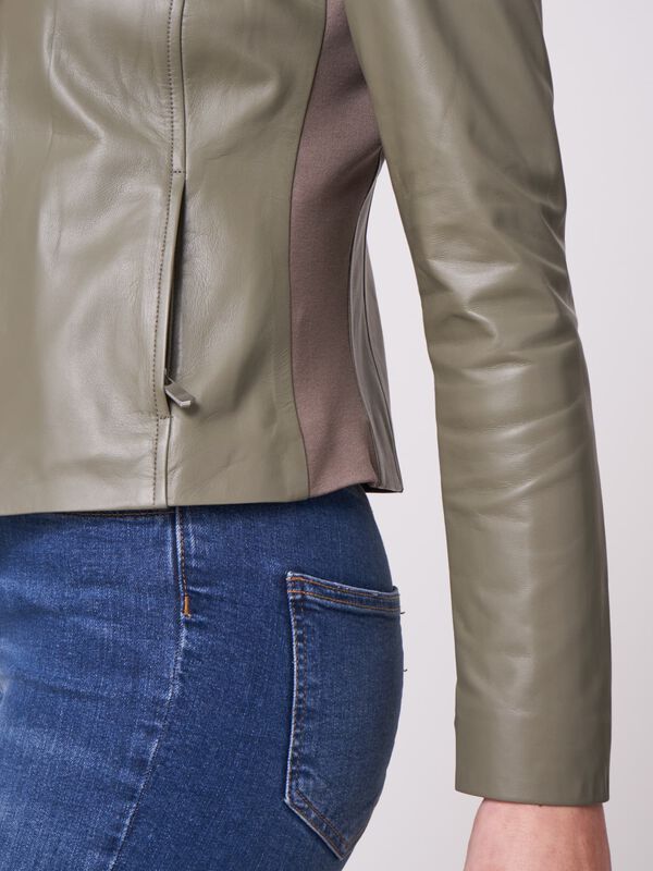 Cropped leather jacket image number 2