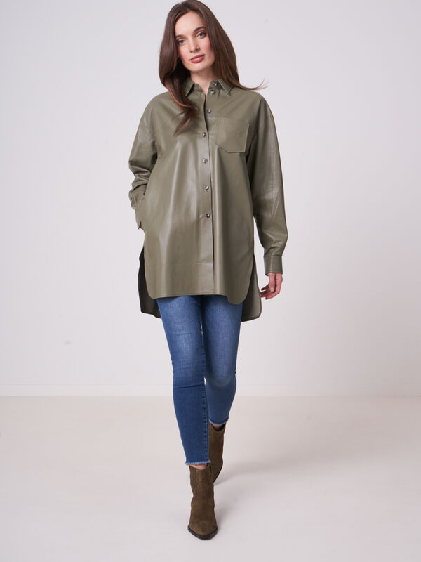 Long leather Blouse image number 0