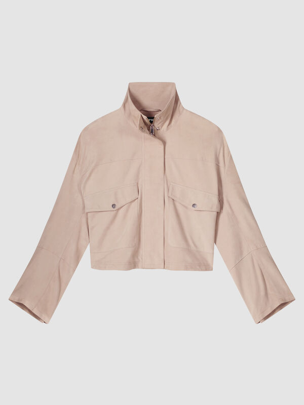 Veste en daim avec poches surdimensionn&eacute;es image number 0
