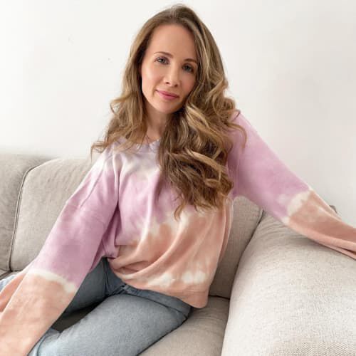 Sweatshirt met dip dye print in pastelkleuren